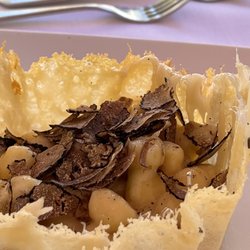 Malborghetto - Gnocchi with black truffle in parmigiana bowl