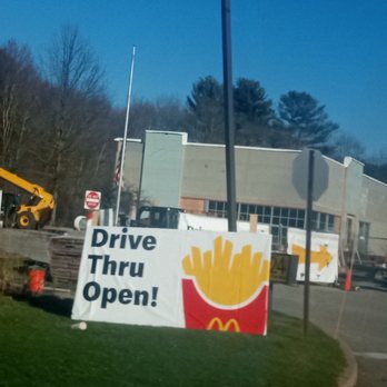 McDonald's - a drive thru open sign - Fast Food Near Me - Rockville, Connecticut