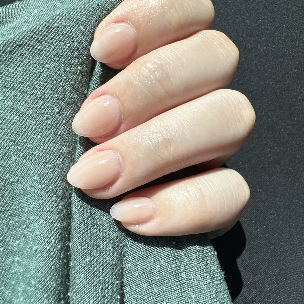 Extra short almond nails Extra short almond nails