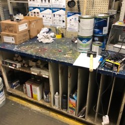 PPG Paints - A nasty working station! Shows conditions employees and customers have to put up with!
