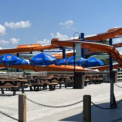 Sandcastle Water Park - Boardwalk and slides at Sandcastle