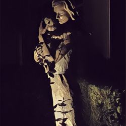 St. David's Women's Center - Statue of mother and child in the meditation courtyard behind the Center.