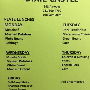 Dixie Castle Airways - the menu for dixie castle - Fast Food Near Me - Jackson, Tennessee