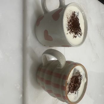 Onescape Coffee - The mugs of choice and they are filled with Carmel latte's - Coffee & Tea Near Me - Los Angeles, California