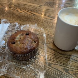 Villa Coffeehouse - a Blueberry muffin with coffee.