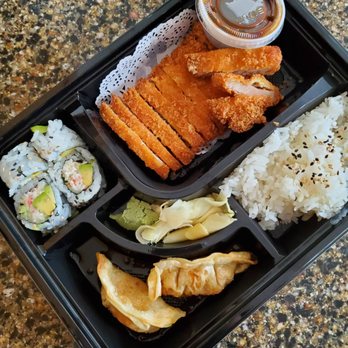 Big Fish Sushi - Katsu Lunch Bento ($11.95), soup not pictured - Sushi Bars Near Me - Sammamish, Washington Big Fish Sushi - Katsu Lunch Bento ($11.95), soup not pictured - Sushi Bars Near Me - Sammamish, Washington