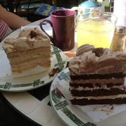 Nina's Hillside Garden - Delicious homemade cakes that Nina's husband bakes!  Chocolate raspberry and hazelnut.