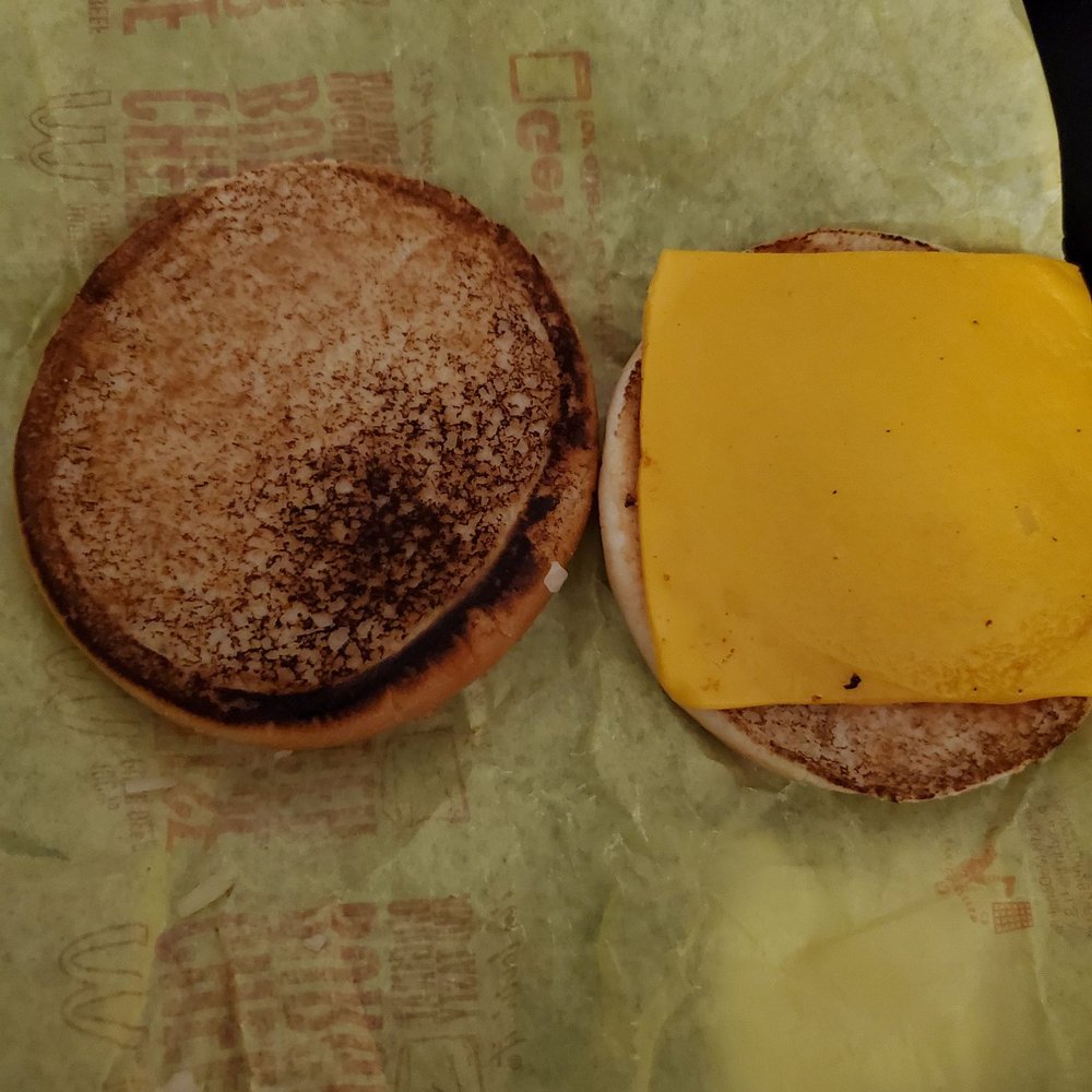 McDonald's - This so sad..I just purchased happy meals for my kids and the gave me one cheeseburger with no patty! I'm so ... - Fast Food Near Me - Chino, California McDonald's - This so sad..I just purchased happy meals for my kids and the gave me one cheeseburger with no patty! I'm so ... - Fast Food Near Me - Chino, California