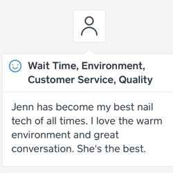Jenn's Nail Bar - Client feedback