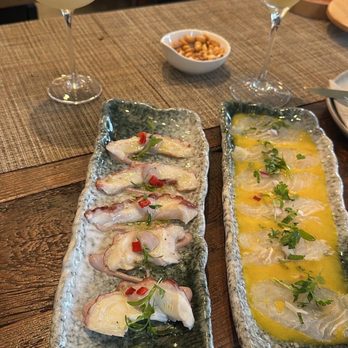Costa Contemporary Kitchen - Raw fish (Tostitos) and octopus ... all fresh and clean taste - Peruvian Near Me - Costa Mesa, California Costa Contemporary Kitchen - Raw fish (Tostitos) and octopus ... all fresh and clean taste - Peruvian Near Me - Costa Mesa, California