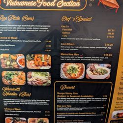The Vietnamese side of the menu