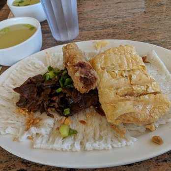 Com Tam Dat Thanh - Rice Vermicelli Squares with Shrimp Cake, BBQ Pork, and Egg Roll - Vietnamese Near Me - San Jose, California Com Tam Dat Thanh - Rice Vermicelli Squares with Shrimp Cake, BBQ Pork, and Egg Roll - Vietnamese Near Me - San Jose, California