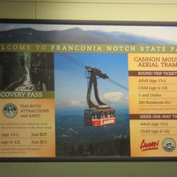 Cannon Mountain Aerial Tramway - Cannon Mountain Aerial Tramway rates 10/2016