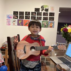Music Lessons With Hayden - Evan rocking it out during a daily practice session!