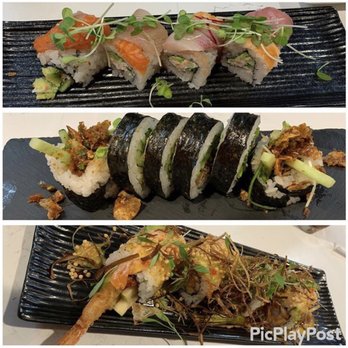 M Sushi Bistro - First visit & loved the rolls! Top: Rainbow Roll Middle: Salmon Skin Roll Bottom: To Die for Roll. - Sushi Bars Near Me - Lodi, California M Sushi Bistro - First visit & loved the rolls! Top: Rainbow Roll Middle: Salmon Skin Roll Bottom: To Die for Roll. - Sushi Bars Near Me - Lodi, California