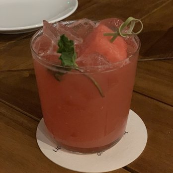 JOEY DTLA - Not on the menu .. watermelon with mezcal and muddled Serrano .. they made it upon request ! Love you - Sushi Bars Near Me - Los Angeles, California