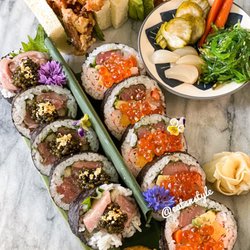 Chef Choo - Love all 3 rolls: Negi Toro (Toro & caviar), Chirashi Futomaki (thick/fat roll), and Toro Uni Ikura Don
