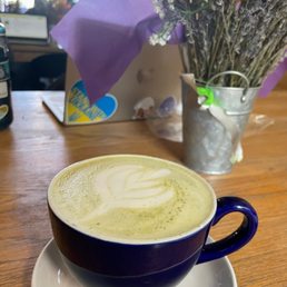 Lavender matcha latte