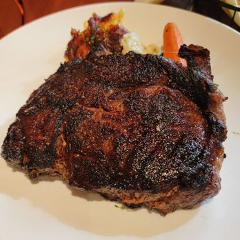 Brickhouse - Bend - Blackened Ribeye 17oz Potatoes Au Gratin Carrots and Broccoli - American Near Me - Bend, Oregon Brickhouse - Bend - Blackened Ribeye 17oz Potatoes Au Gratin Carrots and Broccoli - American Near Me - Bend, Oregon