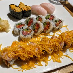 Uni, Yellowtail, Spicy tuna roll, New York roll Uni, Yellowtail, Spicy tuna roll, New York roll