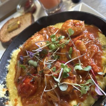 Portage Bay Cafe - Ballard - Cheesy Grits and Wild Patagonia Shrimp - New American Near Me - Seattle, Washington