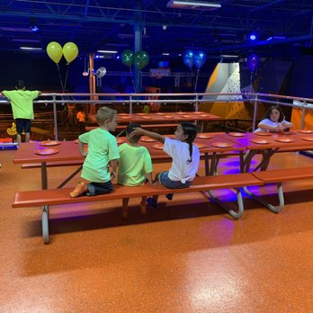 Sky Zone Trampoline Park - Party area with lack of decorations - Trampoline Parks Near Me - Tampa, Florida