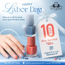 Vivi Nails - August 27 through September 07, 2026.