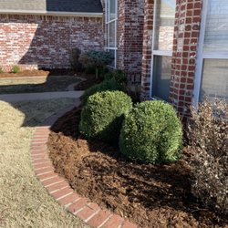 Divine Landscaping - Shrub shaping and mulch laying.