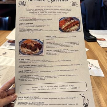 Bosphorous  - Dr Phillips - Lunch Menu - Turkish Near Me - Orlando, Florida