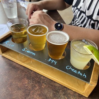 Watering Hole - Beer Flight w a cheetah margarita! - American Near Me - Escondido, California Watering Hole - Beer Flight w a cheetah margarita! - American Near Me - Escondido, California
