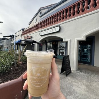 Pump Coffee - French Vanilla Latte out front - Coffee & Tea Near Me - San Diego, California