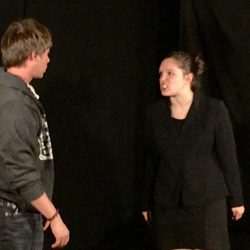 The Actor's Workshop - Attorney confronts a discouraged client. L-R: Dan Keary, Kirsten Pingilley