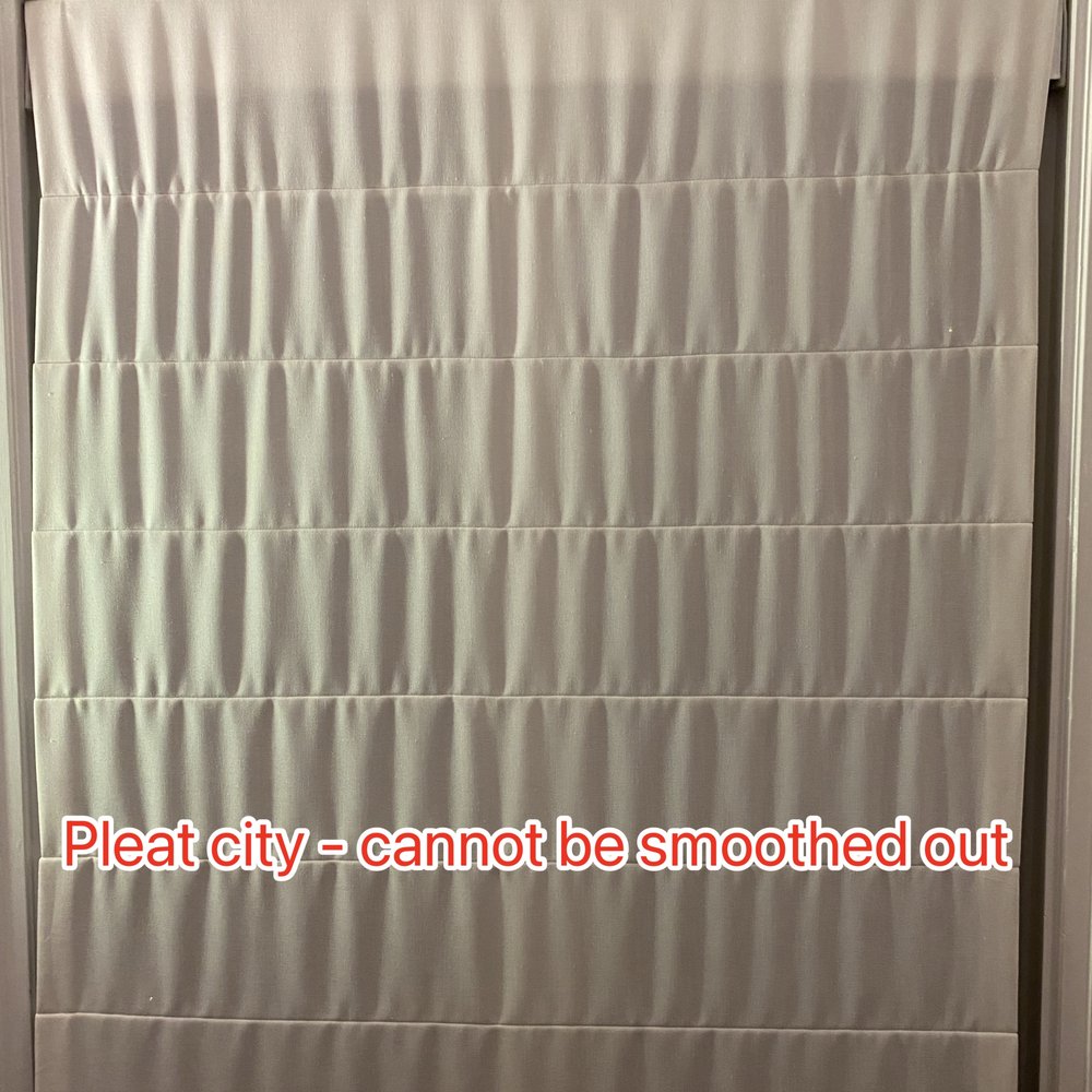 The Shade Store - Sewing is terrible and creates pleats that cannot be smoothed, steamed or adjusted out. - Shades & Blinds Near Me - Berkeley, California The Shade Store - Sewing is terrible and creates pleats that cannot be smoothed, steamed or adjusted out. - Shades & Blinds Near Me - Berkeley, California
