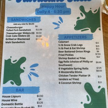Capt Juel's Hurricane Restaurant - 'Real" Happy hour menu at restaurant when you arrive June 2026 - Seafood Near Me - Little River, South Carolina Capt Juel's Hurricane Restaurant - 'Real" Happy hour menu at restaurant when you arrive June 2026 - Seafood Near Me - Little River, South Carolina