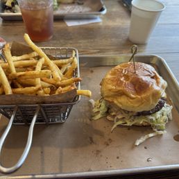 Hamburger and french fries special