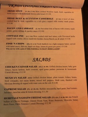Menu photo 4 The Parnell Heritage Bar & Grill Dublin, D Menu photo 4 The Parnell Heritage Bar & Grill Dublin, D