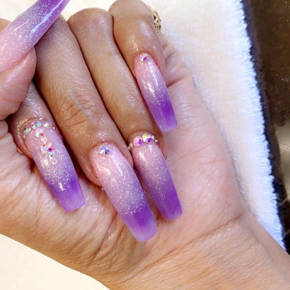 Terrific Nails - Ombré full set with bling! - Nail Salons Near Me - Santa Clarita, California Terrific Nails - Ombré full set with bling! - Nail Salons Near Me - Santa Clarita, California