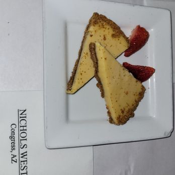 Nichols West - cheesecake and strawberries on a plate - New American Near Me - Congress, Arizona Nichols West - cheesecake and strawberries on a plate - New American Near Me - Congress, Arizona