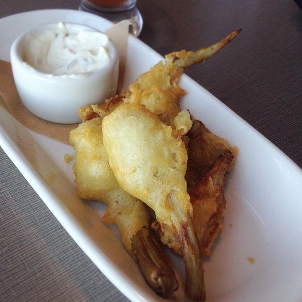 Ruscello at Nordstrom - Tempura Artichoke Hearts with a lemon garlic aioli....not bad but pricey for the amount you get. - Italian Near Me - Minnetonka, Minnesota Ruscello at Nordstrom - Tempura Artichoke Hearts with a lemon garlic aioli....not bad but pricey for the amount you get. - Italian Near Me - Minnetonka, Minnesota