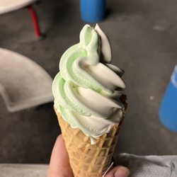 Peter's Polar Parlor - Pistachio vanilla custard twist!