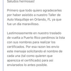 Nicole Rodz Makeup - Email she sent asking for our information, once again.