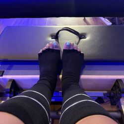 Club Pilates - My cute knee high, open-toed grip socks I purchased