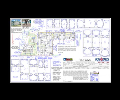Professional Land Survey of an Apartment Community. - Color Coded Commercial Land Survey with all improvements shown. Professional Land Survey of an Apartment Community. - Color Coded Commercial Land Survey with all improvements shown.