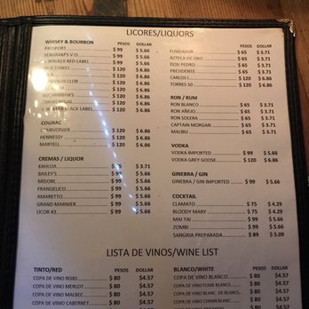 Tapanco - Liquor & wine menu - Steakhouses Near Me - Rosarito, BCN