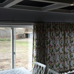 Flemington Decor - Pinch pleated draperies on nickel finish pole and rings