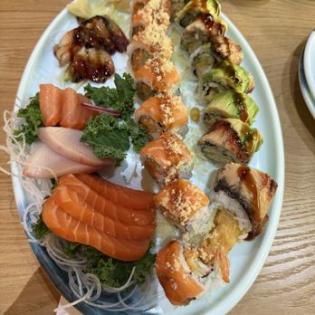 Kanji Sushi AYCE - Salmon sashimi, black dragon role - Sushi Bars Near Me - West Springfield, Virginia Kanji Sushi AYCE - Salmon sashimi, black dragon role - Sushi Bars Near Me - West Springfield, Virginia