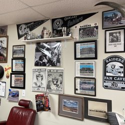 Jerrys Barber Shop - Raiders fan wall