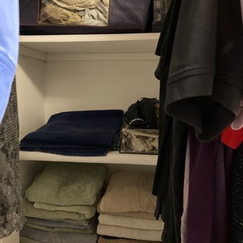Dat Housewife Services - Closet in master bedroom after organizing. - Home Cleaning Near Me