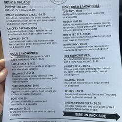 Half Baked Sandwich Joint - Menu