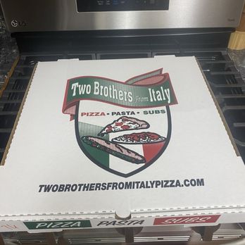 Two Brothers From Italy - Nice cover for a pizza box I like it - Pizza Near Me - Tehachapi, California
